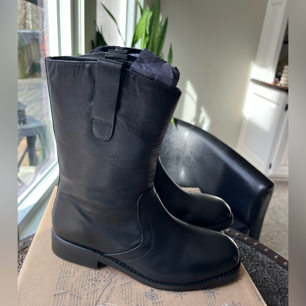 FREE PEOPLE EASTON EQUESTRIAN ANKLE BOOTS IN BLACK 38.5 7.5 - Picture 5 of 8